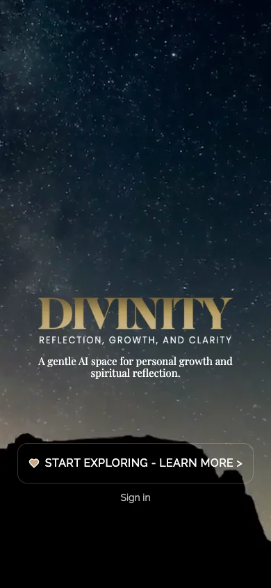 Actual Divinity web welcome screen